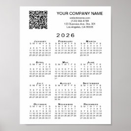 Benutzerdefinierter QR-Code 2026-Kalender Poster