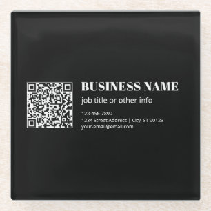 Benutzerdefinierter QR-Code & Bearbeitbarer Retro- Glasuntersetzer