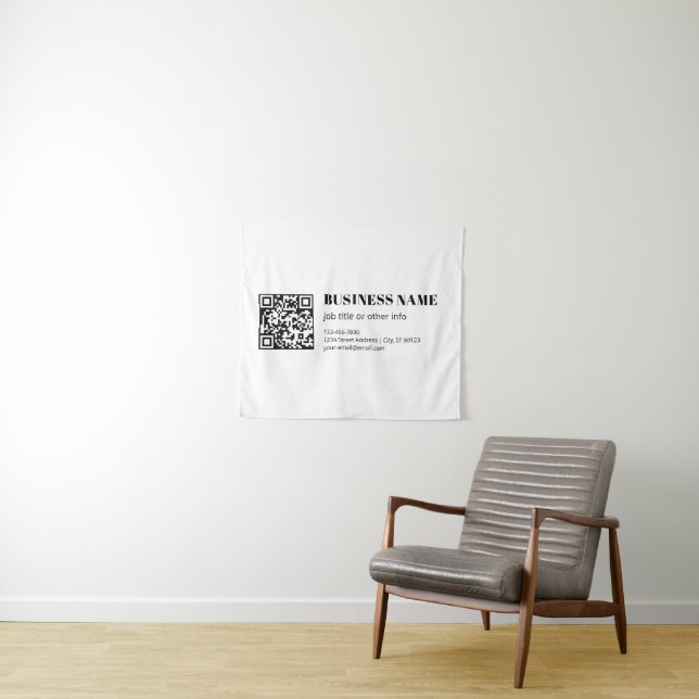 Benutzerdefinierter QR-Code & Bearbeitbarer Retro- Wandteppich (Beispiel (Horizontal))