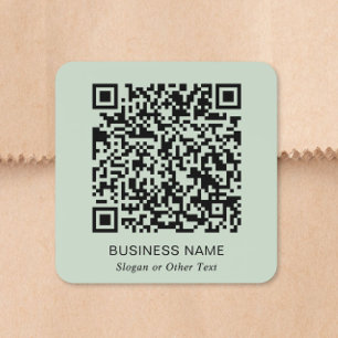 Benutzerdefinierter QR-Code Business Sage Green Quadratischer Aufkleber
