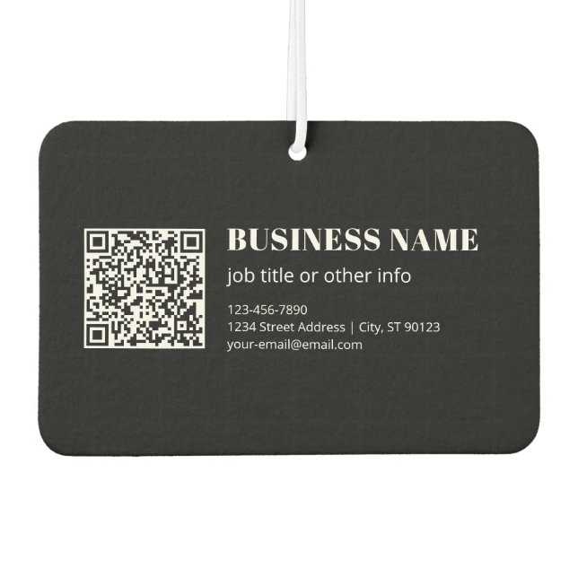 Benutzerdefinierter QR-Code & editierbarer retro-m Autolufterfrischer (Vorderseite)