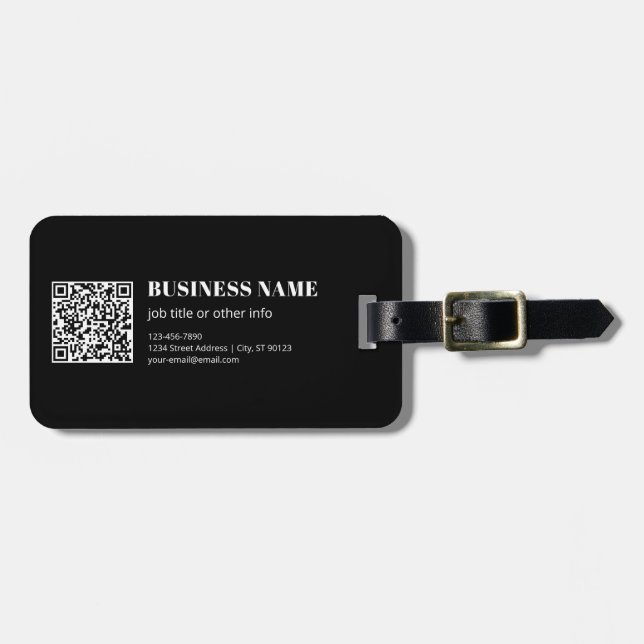 Benutzerdefinierter QR-Code & editierbarer retro-m Gepäckanhänger (Vorderseite horizontal)
