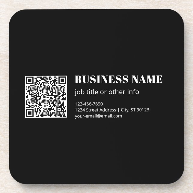Benutzerdefinierter QR-Code & editierbarer retro-m Getränkeuntersetzer (Vorderseite)