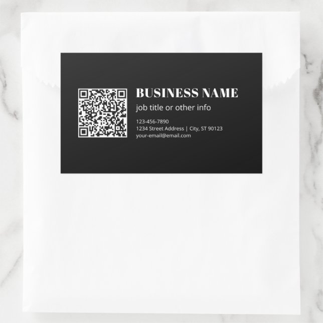 Benutzerdefinierter QR-Code & editierbarer retro-m Rechteckiger Aufkleber (Tasche)