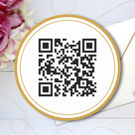 Benutzerdefinierter QR-Code Elegantes Schwarz-weiß Runder Aufkleber