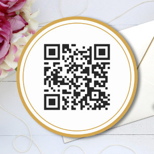 Benutzerdefinierter QR-Code Elegantes Schwarz-weiß Runder Aufkleber