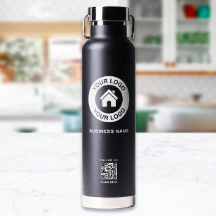 Benutzerdefinierter QR-Code Firmenlogo Name Modern Trinkflasche