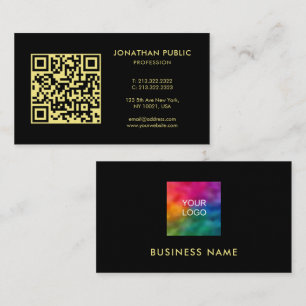Benutzerdefinierter QR-Code Firmenlogo Schwarz und Visitenkarte