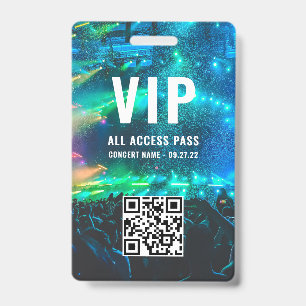 Benutzerdefinierter QR-Code Foto Weiß VIP All Acce Ausweis
