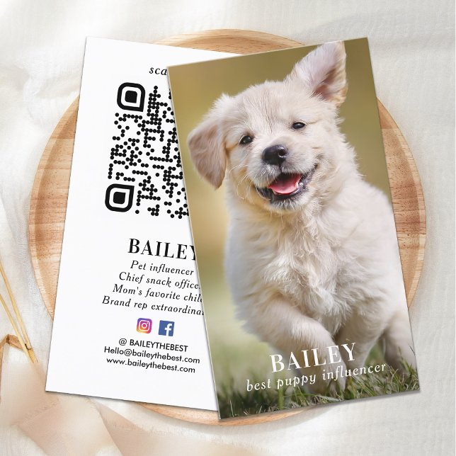 Benutzerdefinierter QR-Code für Foto Pet Puppy-Hun Visitenkarte (Von Creator hochgeladen)