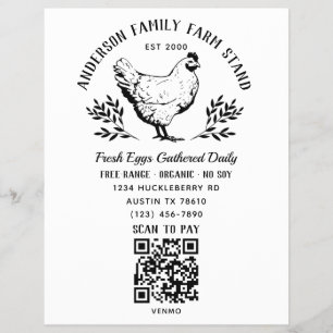 Benutzerdefinierter QR-Code für frische Eier Famil Flyer