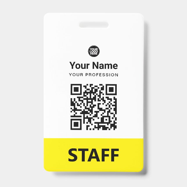Benutzerdefinierter Qr-Code für Mitarbeiter, Bar,  Ausweis (Vorderseite)