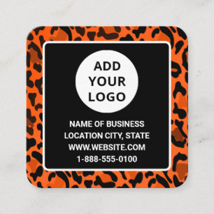 Benutzerdefinierter QR-Code für moderne Orange Leo Quadratische Visitenkarte