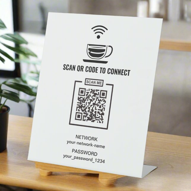 Benutzerdefinierter QR-Code für Schwarz/Weiß-Kennw Sockelschild (Von Creator hochgeladen)