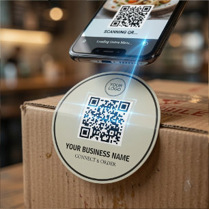 Benutzerdefinierter QR-Code für Unternehmen Pers Runder Aufkleber