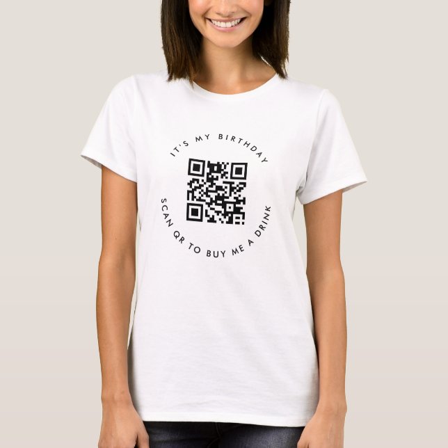 Benutzerdefinierter QR-Code | Geburtstag oder Unte T-Shirt (Vorderseite)