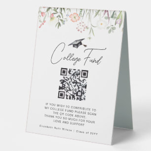 Benutzerdefinierter QR-Code Hochschulfonds Wildblu Tischaufsteller