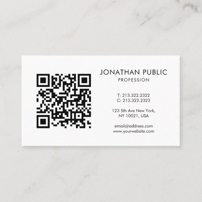 Benutzerdefinierter QR-Code Ihr Logo hier Strichco Visitenkarte (Vorderseite)