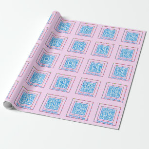 Benutzerdefinierter QR-Code Jellybean-Farbrahmen G Geschenkpapier
