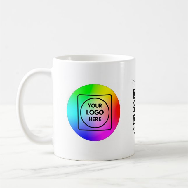 Benutzerdefinierter QR-Code-Logo-Geschäfts-Brandin Kaffeetasse (Links)