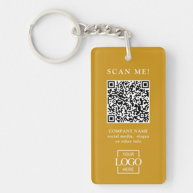 Benutzerdefinierter QR-Code mit Firmenlogo Modern Schlüsselanhänger (Vorderseite)