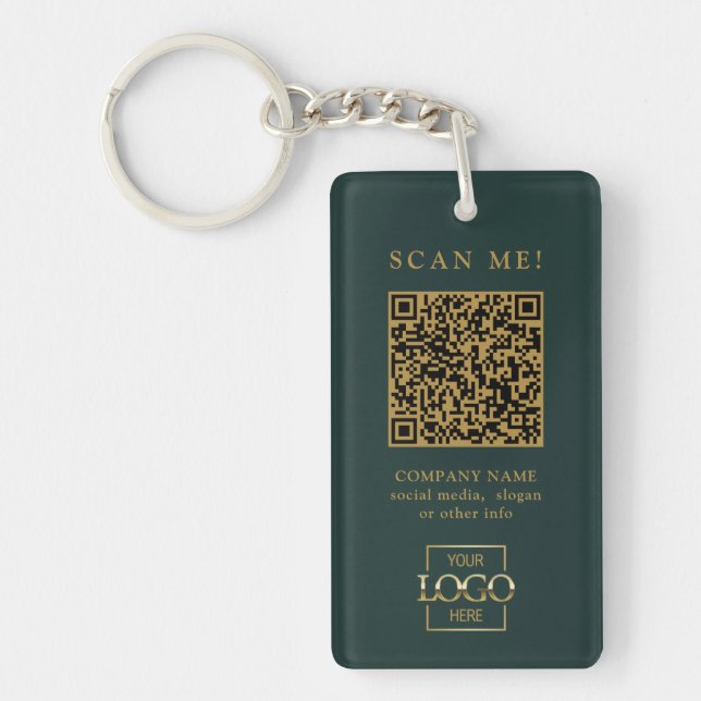 Benutzerdefinierter QR-Code mit Firmenlogo modern Schlüsselanhänger (Vorderseite)