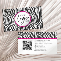 Benutzerdefinierter QR-Code mit rosa Zebramuster u