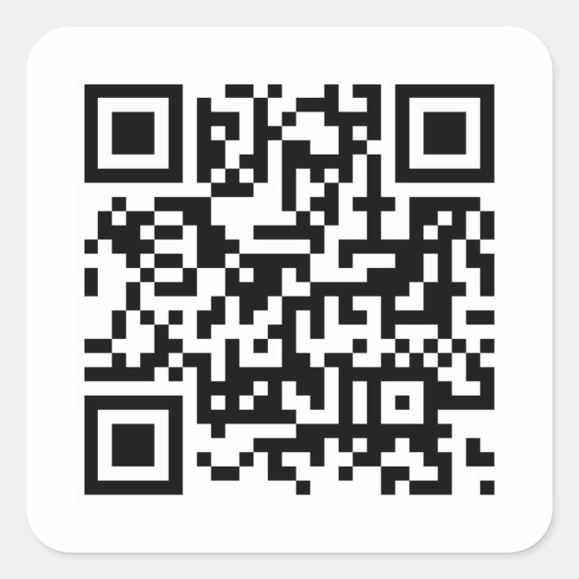 Benutzerdefinierter QR-Code Moderne Minimalistisch Quadratischer Aufkleber (Vorderseite)