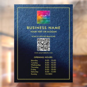 Benutzerdefinierter QR-Code Öffnungszeiten Laden S Fensteraufkleber