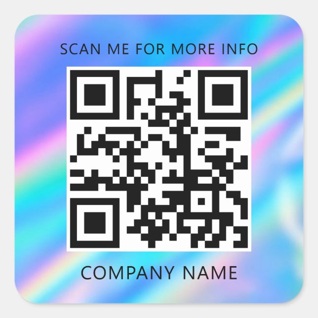Benutzerdefinierter QR-Code Prüfung Ich Name Holog Quadratischer Aufkleber (Vorderseite)