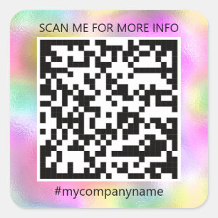 Benutzerdefinierter QR-Code Prüfung Ich Name Rosa Quadratischer Aufkleber