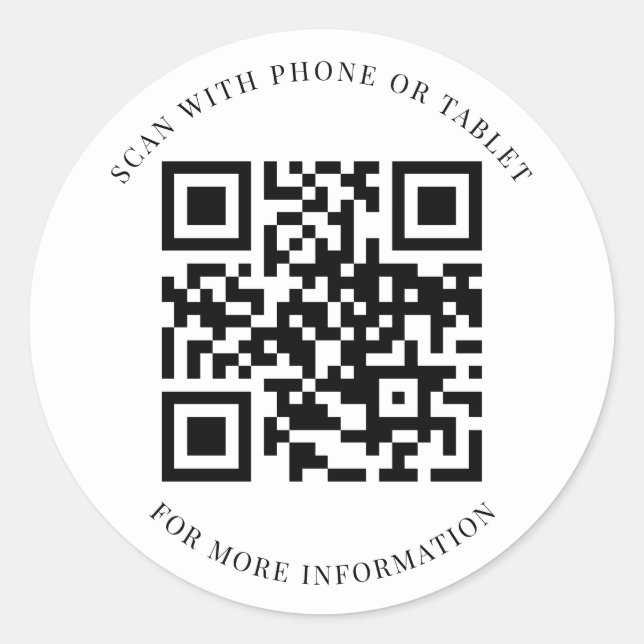 Benutzerdefinierter QR-Code Runder Aufkleber (Vorderseite)
