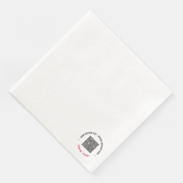 Benutzerdefinierter QR-Code Scan Info Text und Far Serviette (Ecke)