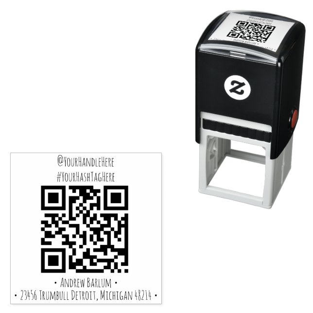 Benutzerdefinierter QR-Code-Stempel Permastempel (Beispiel)