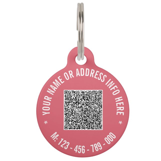 Benutzerdefinierter QR-Code Telefontext Ihr PID-Ta Haustiermarke (Rückseite)