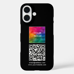 Benutzerdefinierter QR-Code Text Das eigene Logo a iPhone 16 Hülle