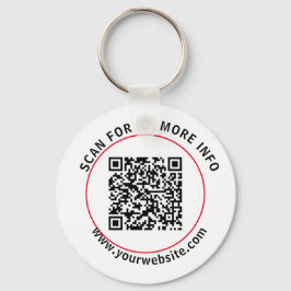 Benutzerdefinierter QR-Code Text Moderner White Bu Schlüsselanhänger