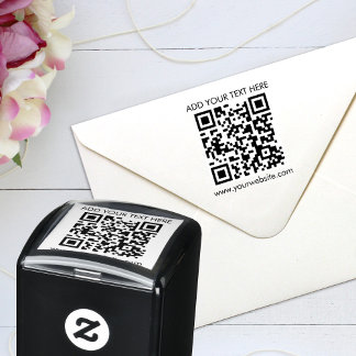Benutzerdefinierter QR-Code Text Modernes Geschäft Permastempel