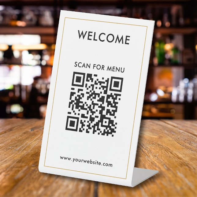 Benutzerdefinierter QR-Code Text Modernes Geschäft Sockelschild (Von Creator hochgeladen)