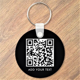 Benutzerdefinierter QR-Code Text Modernes Schwarz- Schlüsselanhänger