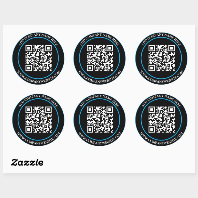 Benutzerdefinierter QR-Code-Text Schwarz Weiß Klas Runder Aufkleber (Blatt)