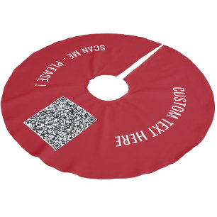 Benutzerdefinierter QR-Code Text und Farbe Weihnac Polyester Weihnachtsbaumdecke