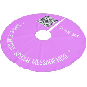 Benutzerdefinierter QR-Code Text und Farbe Weihnac Polyester Weihnachtsbaumdecke