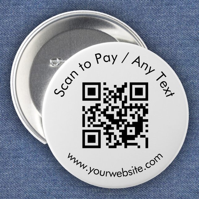 Benutzerdefinierter QR-Code / Text weiß Button (Von Creator hochgeladen)