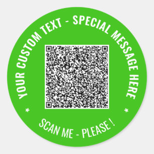 Benutzerdefinierter QR-Code-Textaufkleber Farben a Runder Aufkleber