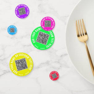 Benutzerdefinierter QR-Code Textkonfetti Farben au Konfetti