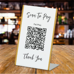 Benutzerdefinierter QR-Code-Textscan zum Bezahlen  Sockelschild