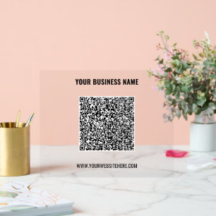 Benutzerdefinierter QR-Code und Firmenname Akrylli Acrylschild