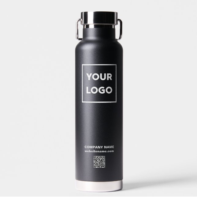 Benutzerdefinierter QR-Code und Text auf 2 Seiten  Trinkflasche (Vorne)