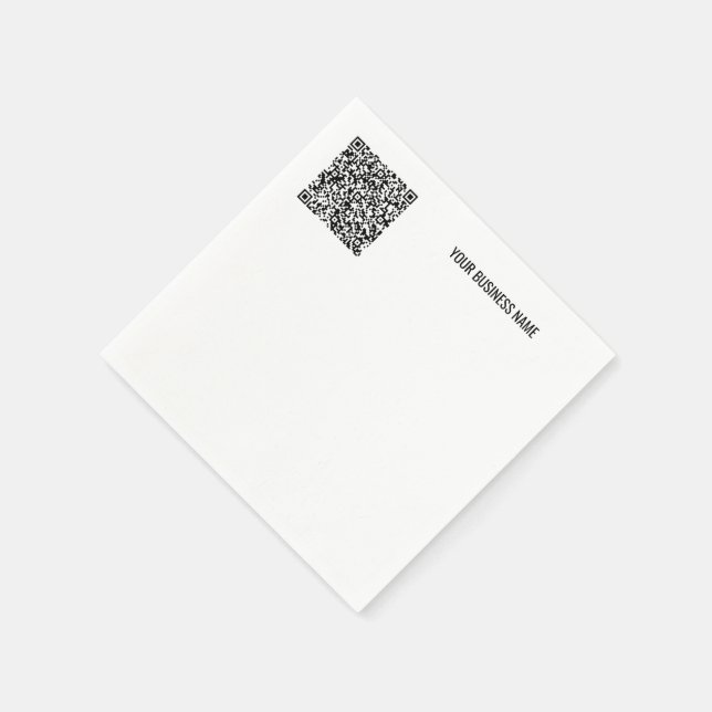 Benutzerdefinierter QR-Code und Text für Ihr Busin Serviette (Ecke)